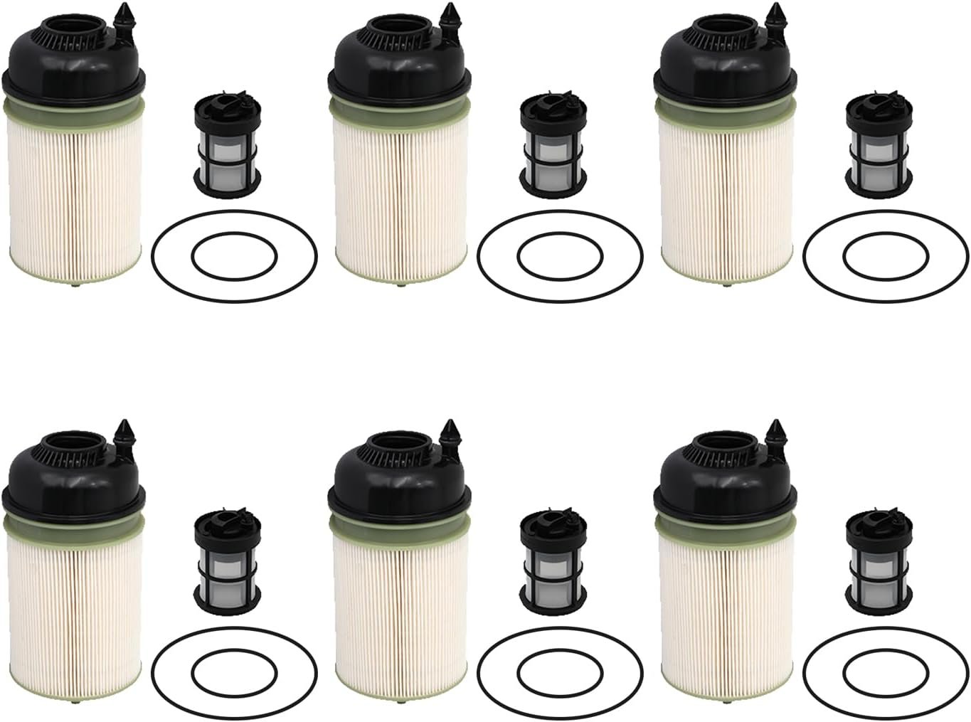 6 Pack A4720921705 Fuel Filter Kit, for 2020 and Newer DD13, DD15 and DD16 Engines, Replaces# A4720921405001, P582831, FK11011, KX46910, WF10678