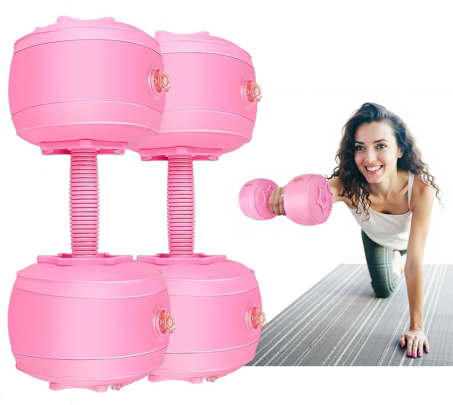 Water Filled Dumbbells Set - Water Filled Weights - Portable Travel Weights - Weights Adjustable Dumbbells - Portable Fitness Equipment - Strength Training - Fitness and Shaping