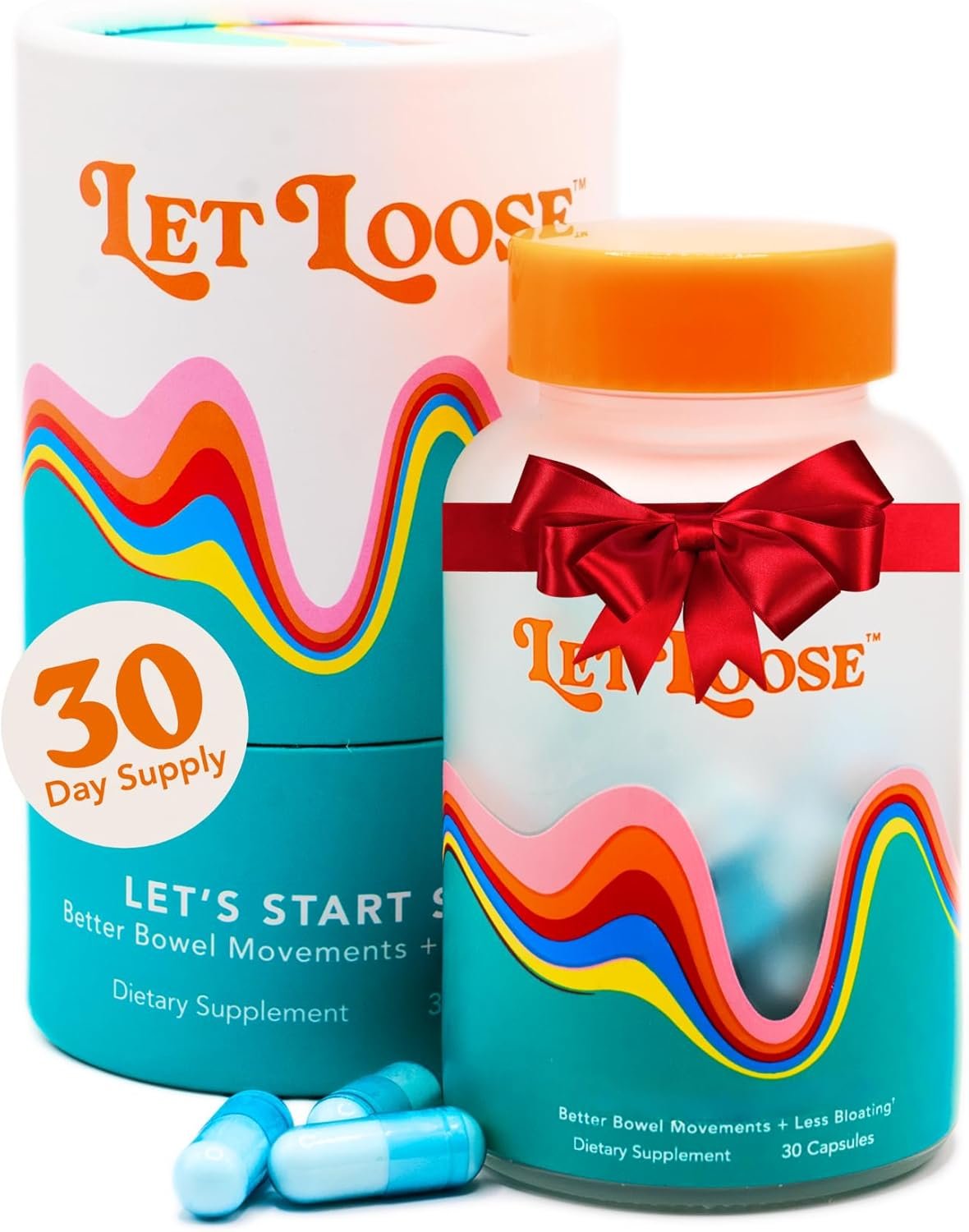 Let Loose Daily Constipation Relief Pills - Ozonated Magnesium Oxide to Support Smooth Bowel Movements, Bloating Relief, Gentle Gut Cleanse Detox for Women and Men, 30 Capsules